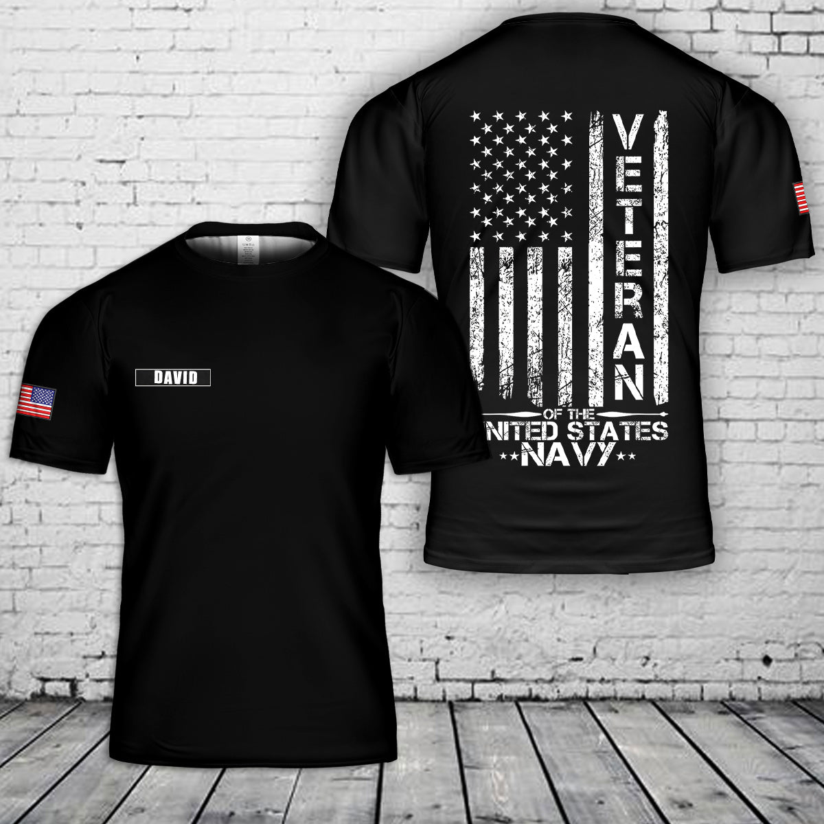 Custom Name US Navy Veteran 3D T-Shirt