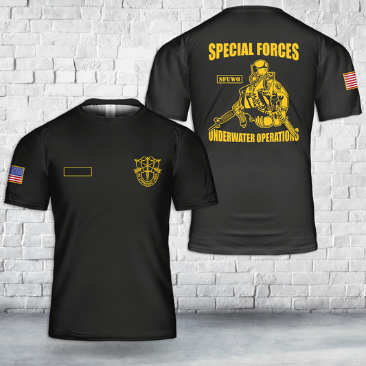 Custom Name Us Special Forces Underwater Operations Sfuwo Combat Diver T-shirt
