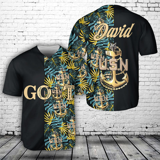 Custom Name US Navy Chief Baseball Jersey