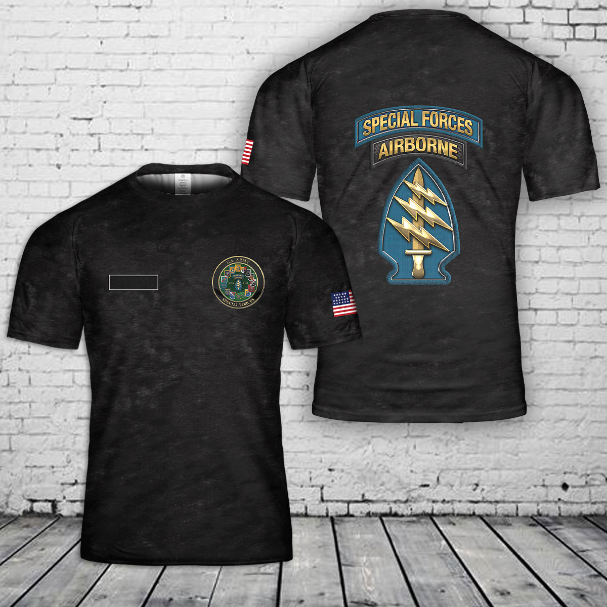 Custom Name US Special Forces SF Group ODA 1111 T-Shirt 3D