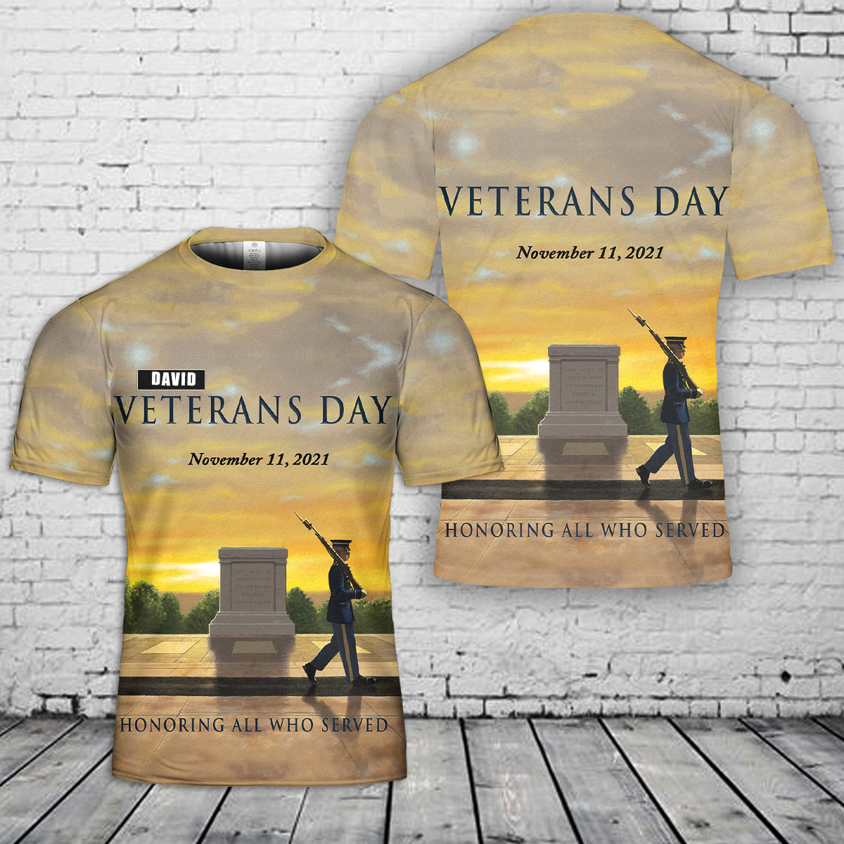 Custom Name US Veterans Day 2 T-Shirt 3D