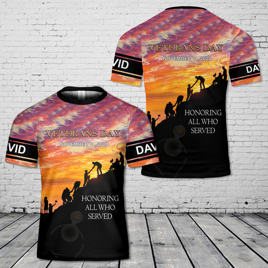 Custom Name US Veterans Day 4 T-Shirt 3D