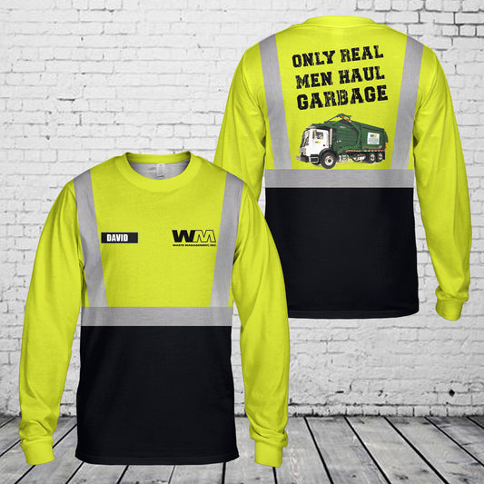 Custom Name US Waste Management Long Sleeve Shirt