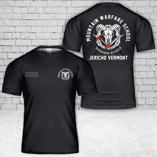 Custom Name US Army Mountain Warfare School (AMWS) T-Shirt 3D