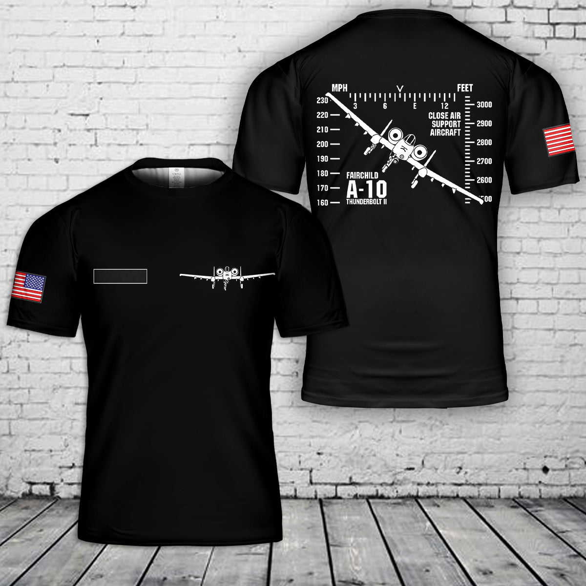 Custom Name US Fairchild Republic A-10 Thunderbolt II T-Shirt 3D