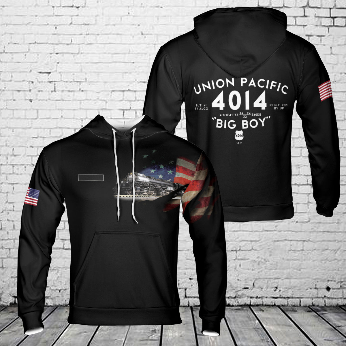 Custom Name Union Pacific Steam Locomotive 4014 BIG BOY Hoodie 3D