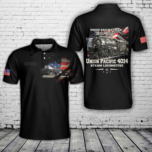 Custom Name Union Pacific Steam Locomotive 4014 BIG BOY Polo Shirt
