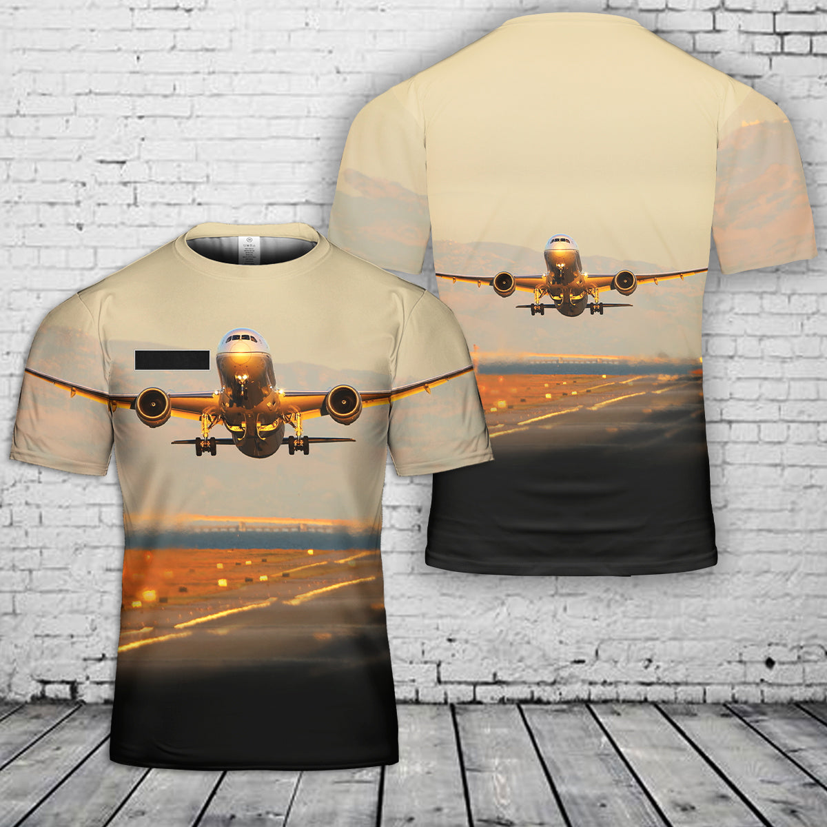 Custom Name United Airlines Boeing 787-9 Dreamliner T-Shirt 3D