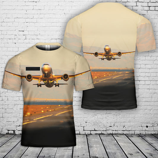 Custom Name United Airlines Boeing 787-9 Dreamliner T-Shirt 3D