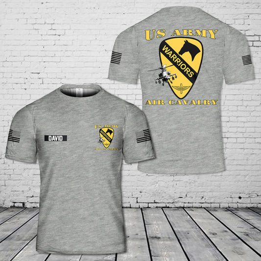 Custom Name United States Army Air Cav T-Shirt 3D