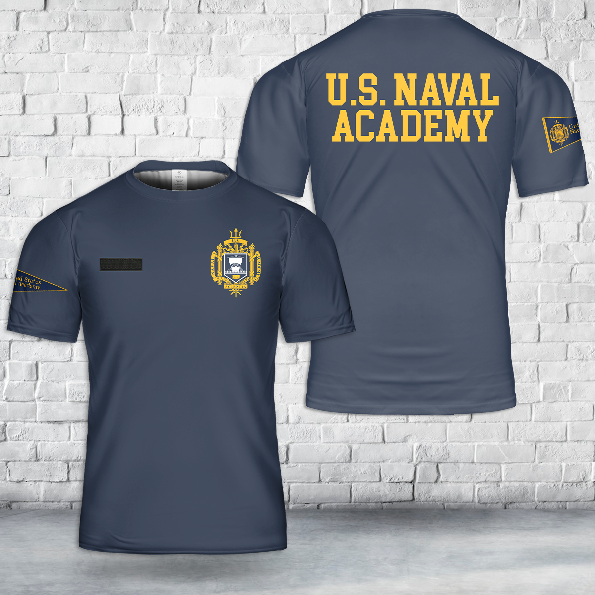 Custom Name United States Naval Academy (USNA) T-Shirt 3D