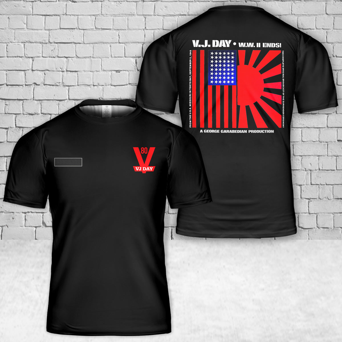 Custom Name V.J. Day WWII Ends T-Shirt 3D