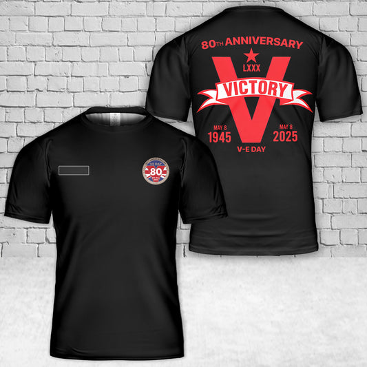 Custom Name VE Day 80th Anniversary T-Shirt 3D