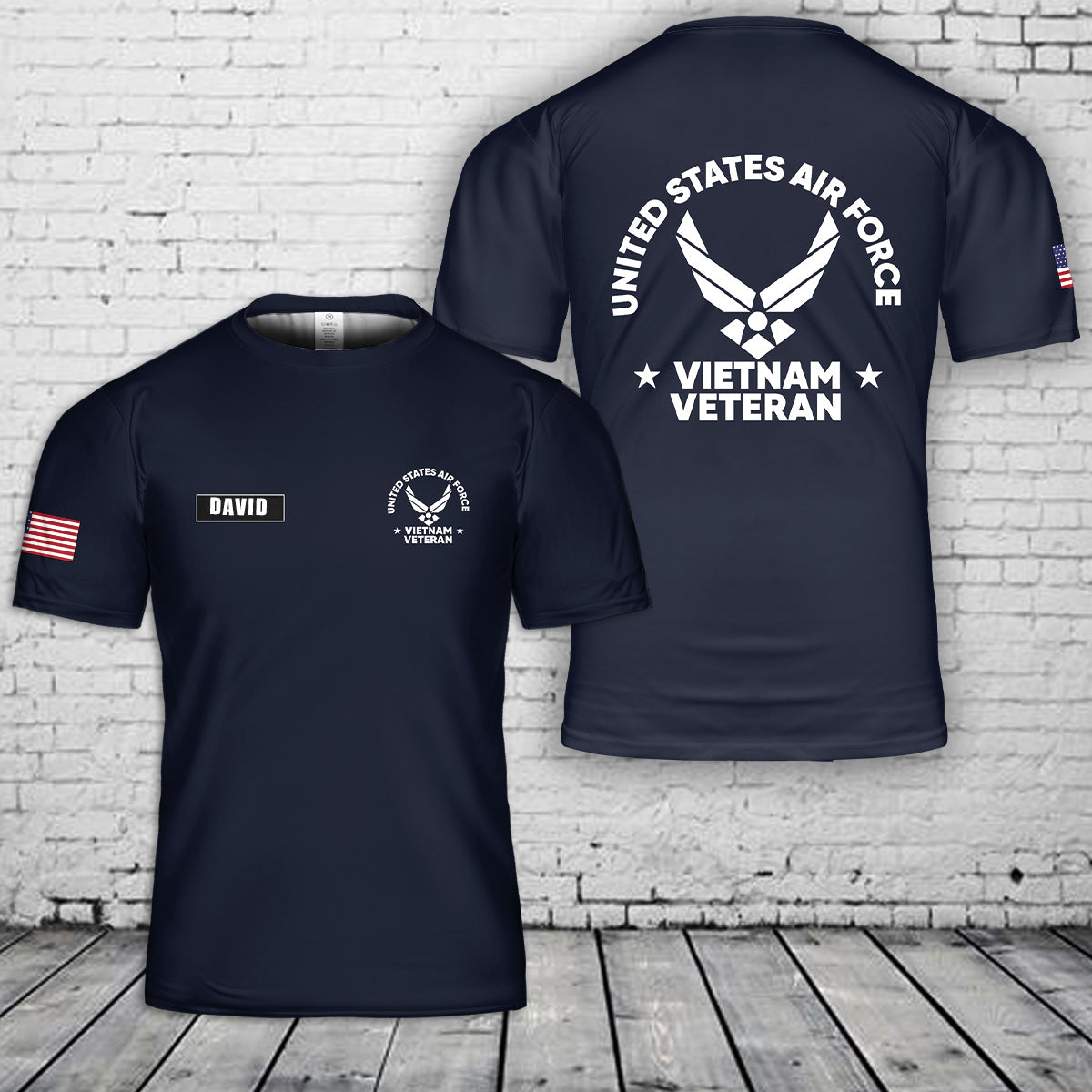 Custom Name Vietnam Air Force Veteran 3D T-Shirt