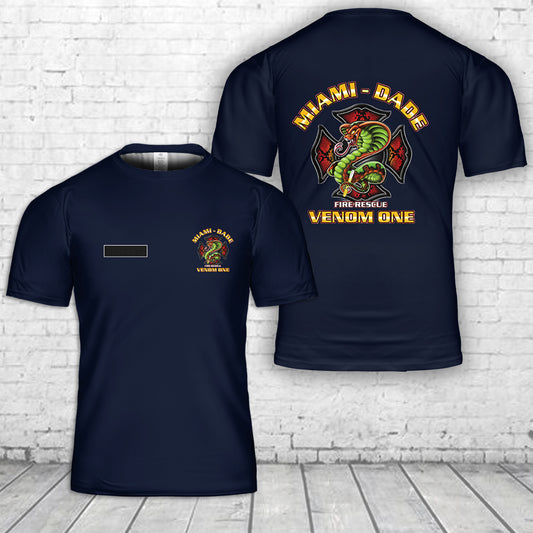 Custom Name Venom One - Fire Rescue, Miami Dade T-Shirt 3D