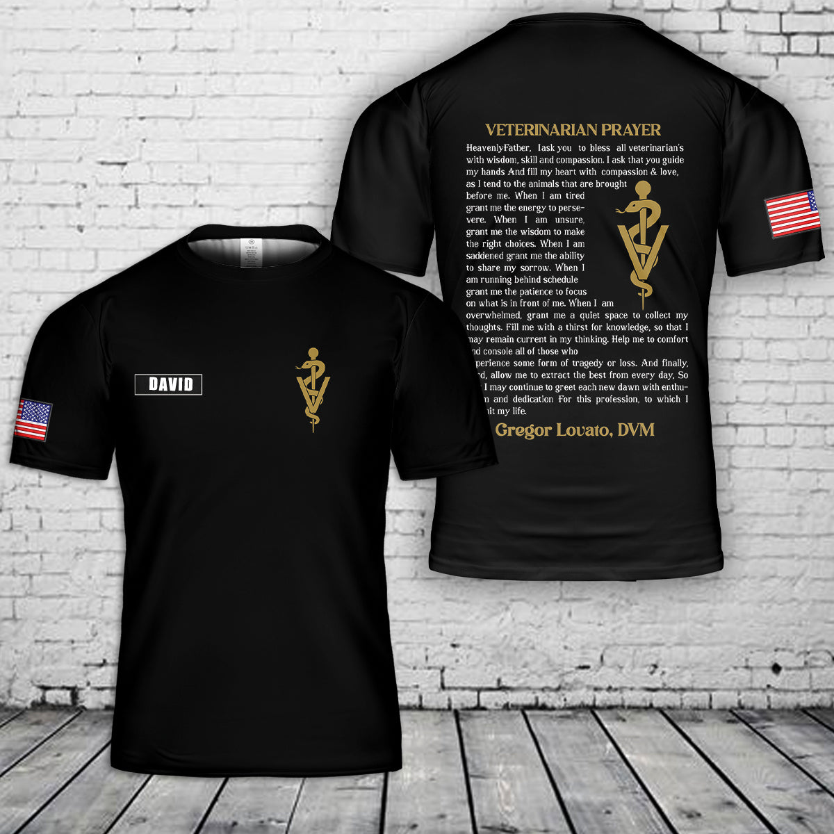 Custom Name Veterinarian Prayer 3D T-Shirt