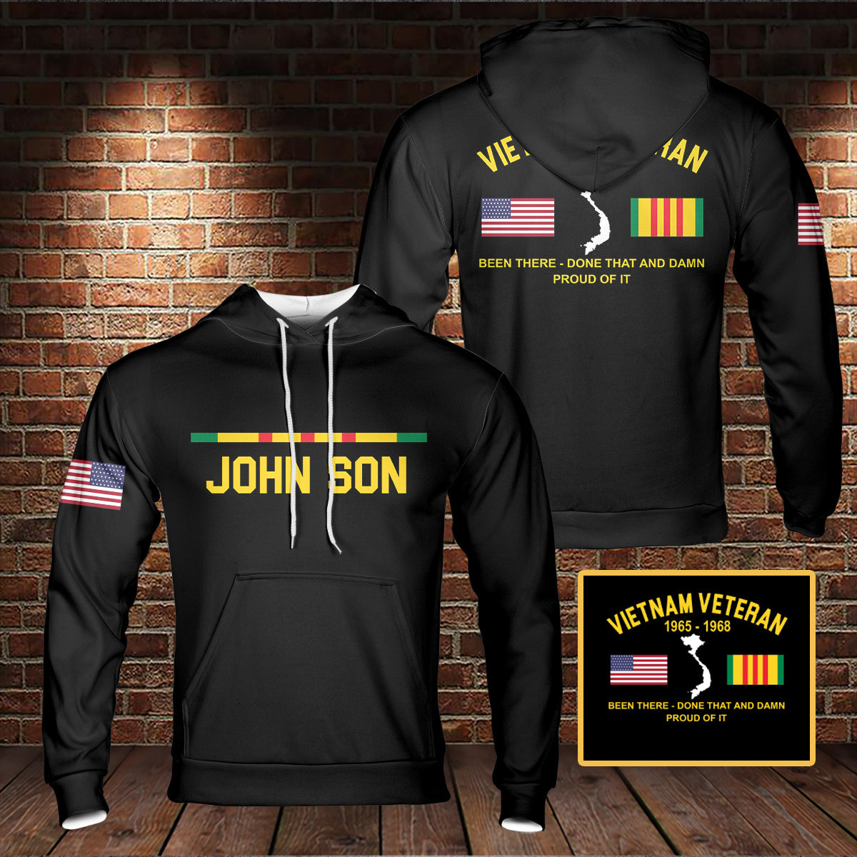 Custom Name Vietnam Veteran 3D Hoodie