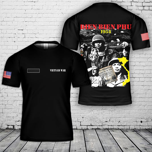 Custom Name Vietnam War Dien Bien Phu American French History T-Shirt 3D