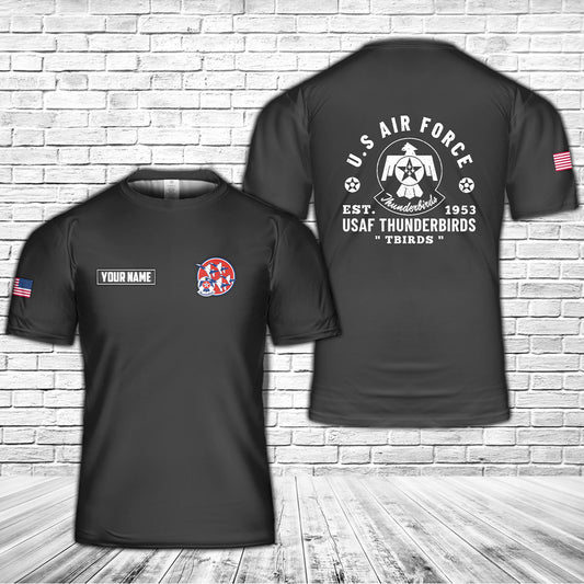 Custom Name Vintage USAF Thunderbirds "TBIRDS" T-Shirt 3D