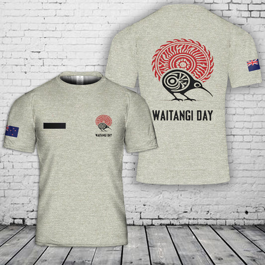 Custom Name Waitangi Day New Zealand T-Shirt 3D