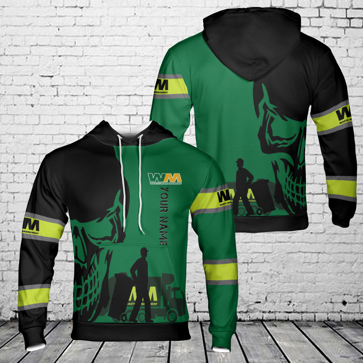 Custom Name Waste Management 3D Hoodie