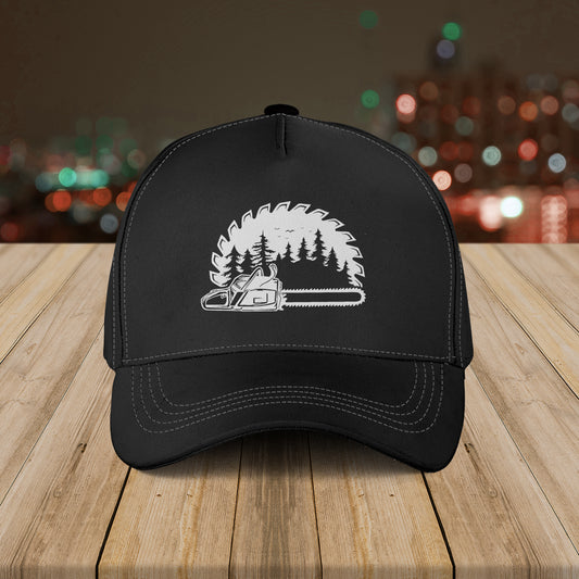 Custom Name Wood Saw Blade Logger Baseball Cap