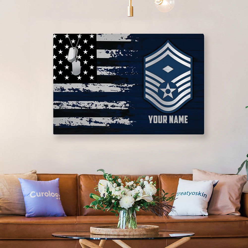 Custom Name & Rank US Air Force Canvas