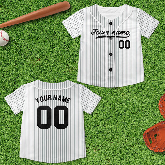 Custom Name, Number & Team Name AOP Kids and Youth Baseball Jersey