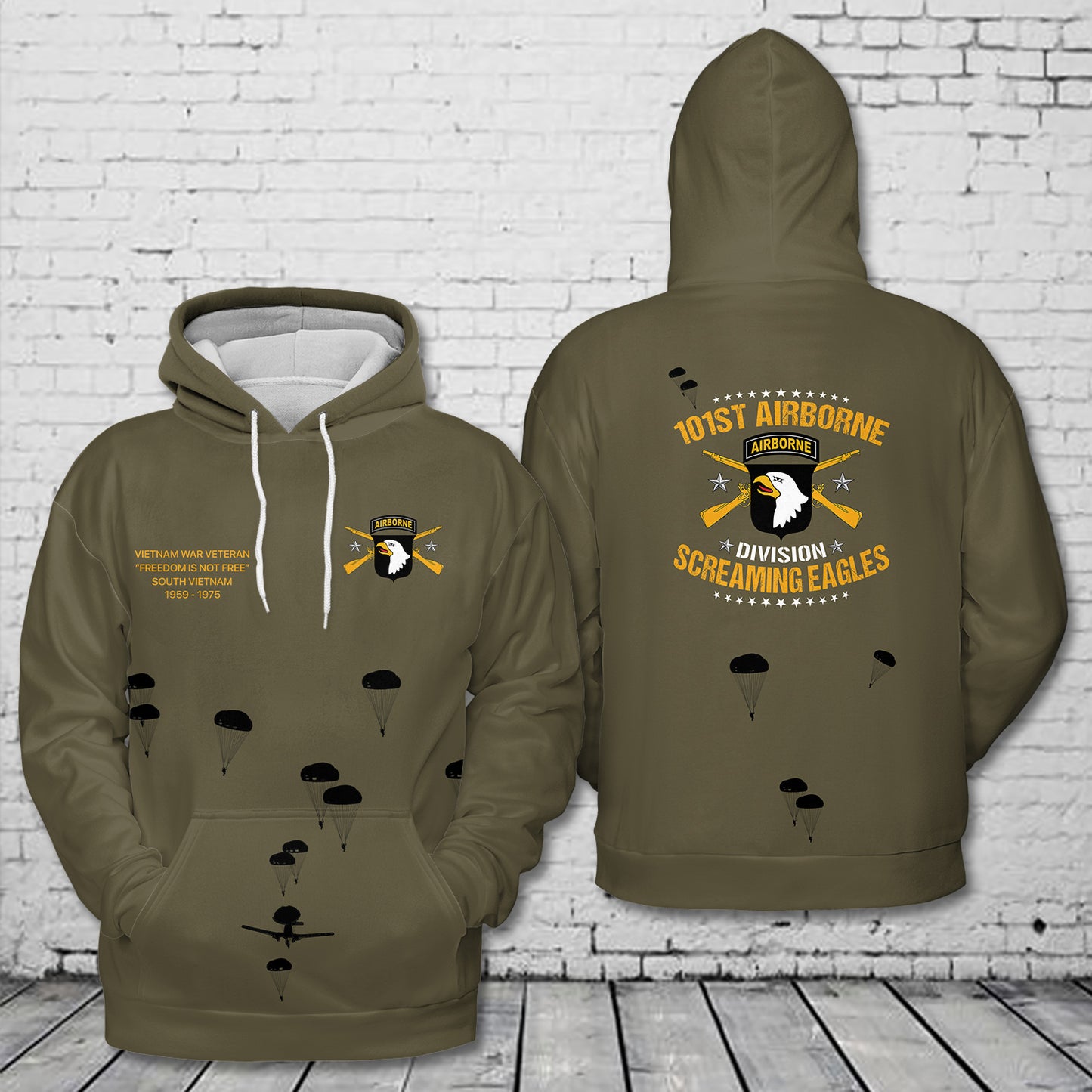 Custom Name, Rank & Unit US Army 101st Airborne Division Screaming Eagles 3D Hoodie