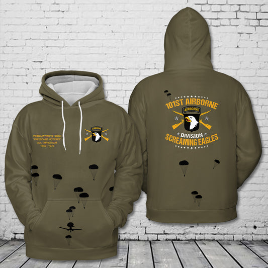 Custom Name, Rank & Unit US Army 101st Airborne Division Screaming Eagles 3D Hoodie