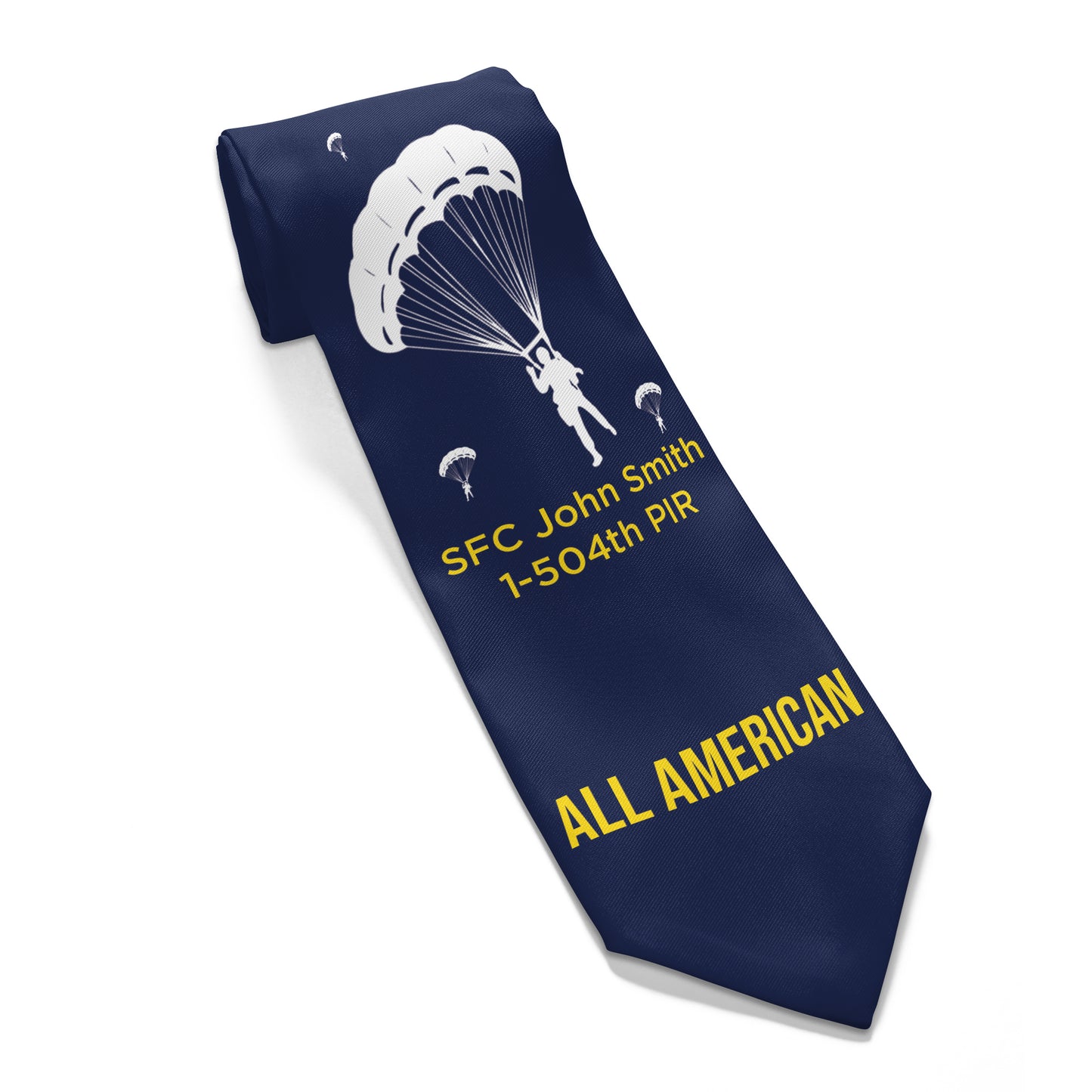 Custom Name, Rank & Unit US Army 82nd Airborne AOP Necktie