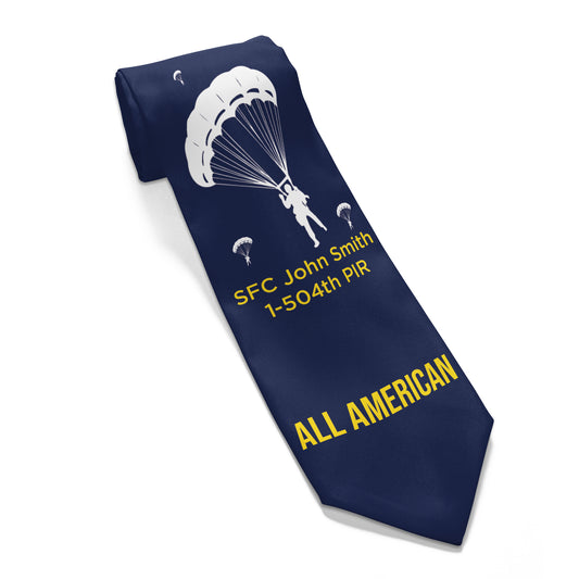 Custom Name, Rank & Unit US Army 82nd Airborne AOP Necktie