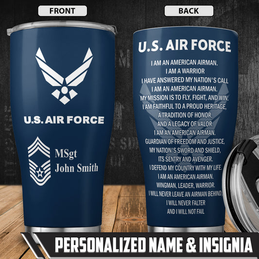 Custom Name & Insignia US Air Force Vagabond 20oz Tumbler