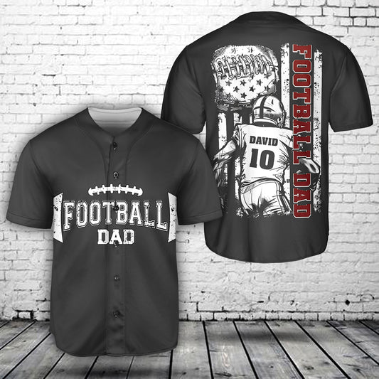 Custom Name & Number Football Dad Baseball Jersey