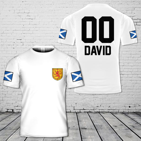 Custom Name & Number SCOTLAND Coat Of Arms 3D T-Shirt