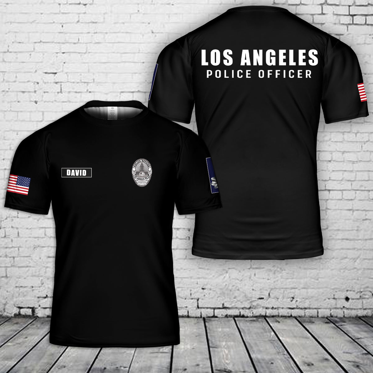 Custom Name & Rank LAPD Officer Badge 3D T-Shirt