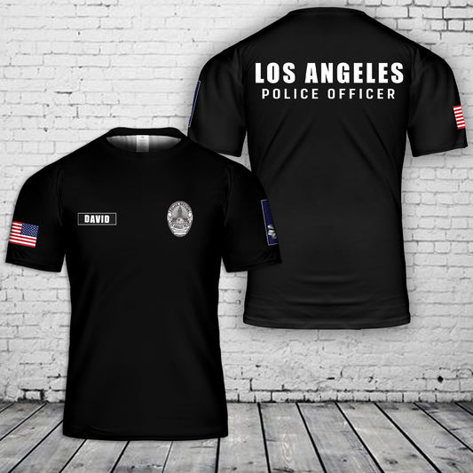 Custom Name & Rank LAPD Officer Badge 3D T-Shirt
