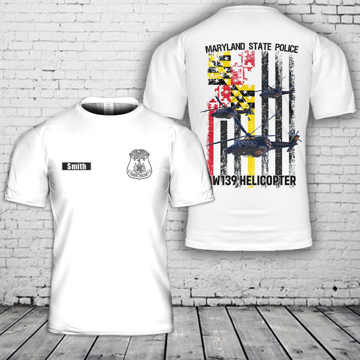 Custom Name & Rank Maryland State Police 3D T-Shirt