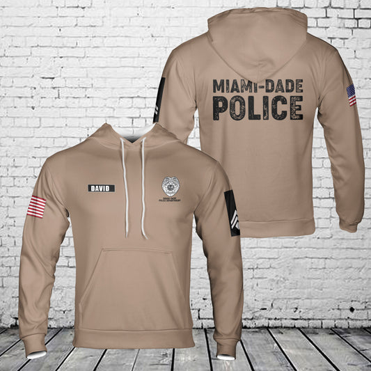 Custom Name & Rank Miami-Dade Police Department 3D Hoodie
