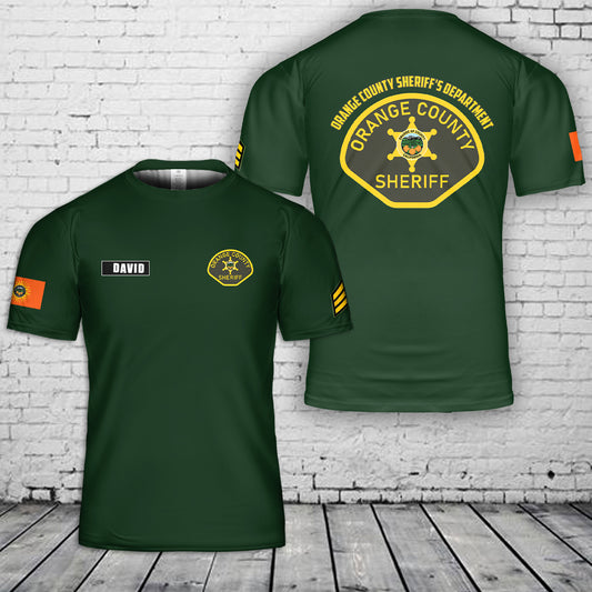 Custom Name & Rank Orange County Sheriff's Department 3D T-Shirt