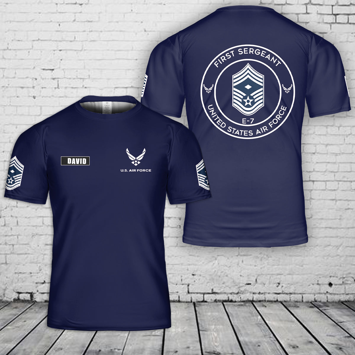 Custom Name & Rank US Air Force 3D T-Shirt