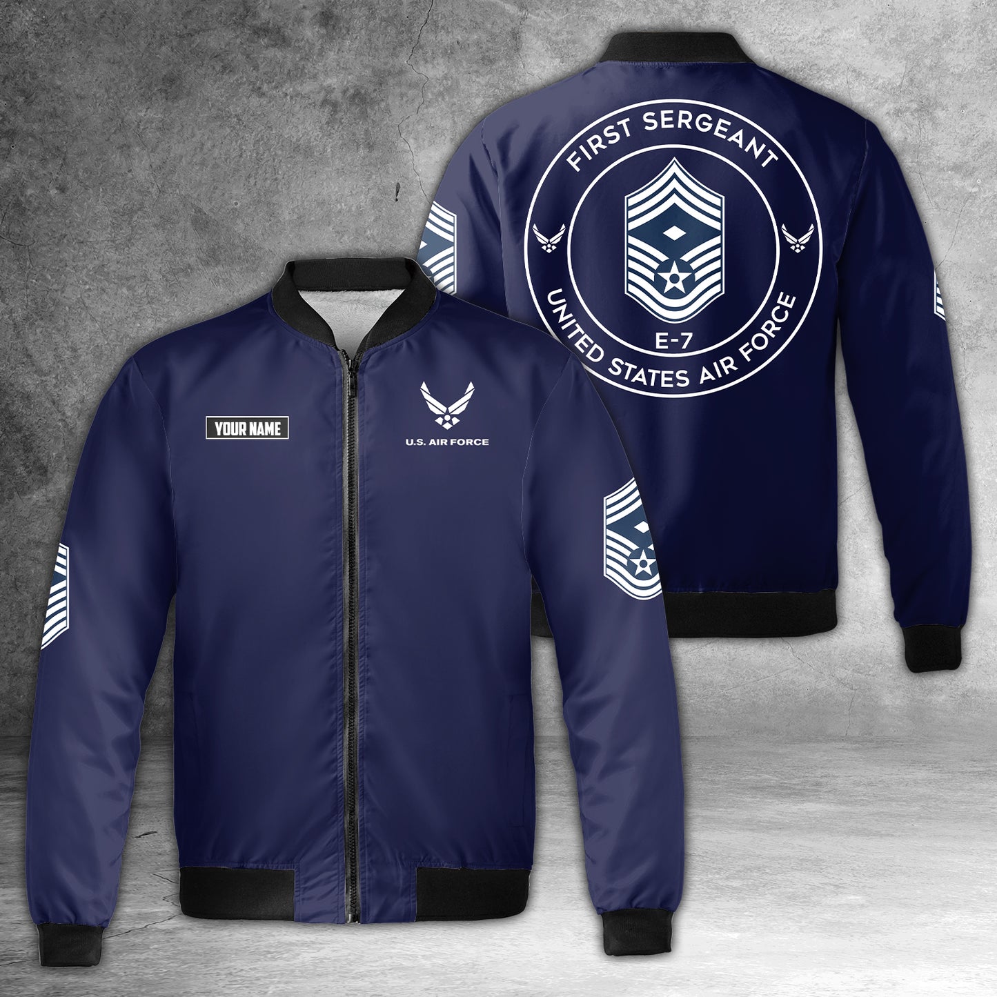 Custom Name & Rank US Air Force AOP Bomber Jacket