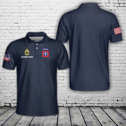 Custom Name & Rank US Army 82nd Airborne Division Polo Shirt