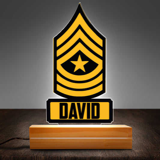 Custom Name & Rank US Army Rank Custom Shape Photo Night Light