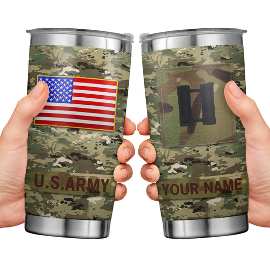 Custom Name & Rank US Army Tumbler 20oz NLSI0404PL09