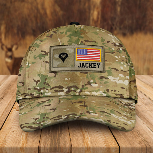 Custom Name & Rank US Army Veteran Cap