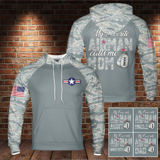 Custom Text US Air Force Mom 3D Hoodie