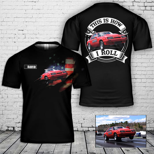 Custom Name & Vintage Car Hot Rod 3D T-Shirt