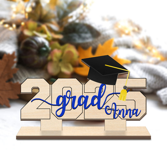 Custom Name & Year Of Graduation Shape Wood Standee