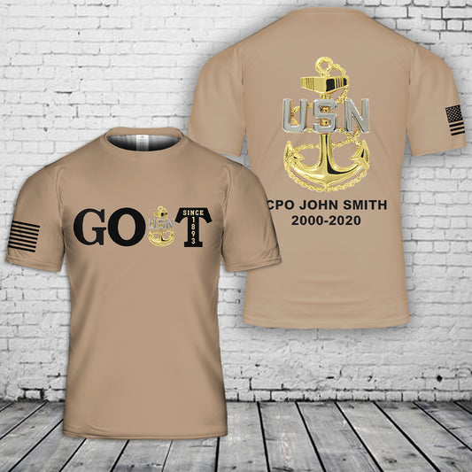 Custom Name & Year US Navy Chief 3D T-Shirt